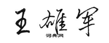 骆恒光王雄军行书个性签名怎么写