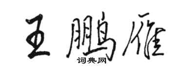 骆恒光王鹏雁行书个性签名怎么写