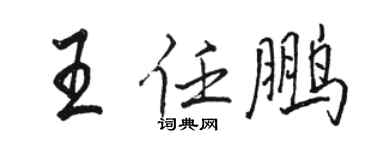 骆恒光王任鹏行书个性签名怎么写