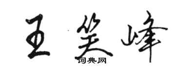 骆恒光王笑峰行书个性签名怎么写