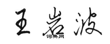 骆恒光王岩波行书个性签名怎么写
