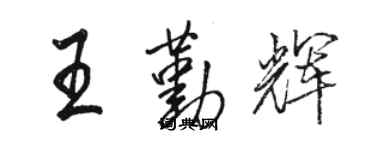 骆恒光王勤辉行书个性签名怎么写