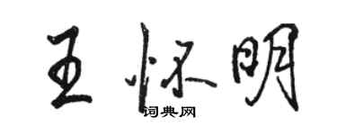 骆恒光王怀明行书个性签名怎么写