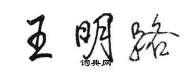 骆恒光王明路行书个性签名怎么写