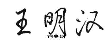 骆恒光王明汉行书个性签名怎么写