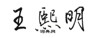 骆恒光王熙明行书个性签名怎么写