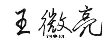 骆恒光王微亮行书个性签名怎么写