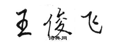 骆恒光王俊飞行书个性签名怎么写