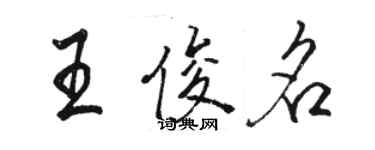 骆恒光王俊名行书个性签名怎么写