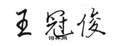 骆恒光王冠俊行书个性签名怎么写