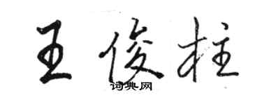 骆恒光王俊柱行书个性签名怎么写