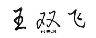 骆恒光王双飞行书个性签名怎么写