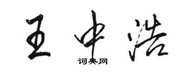 骆恒光王中浩行书个性签名怎么写
