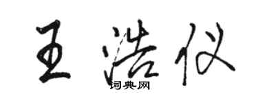骆恒光王浩仪行书个性签名怎么写