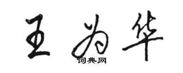 骆恒光王为华行书个性签名怎么写