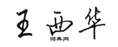 骆恒光王西华行书个性签名怎么写