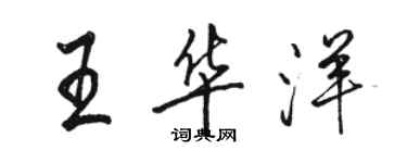 骆恒光王华洋行书个性签名怎么写