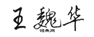骆恒光王魏华行书个性签名怎么写
