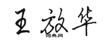 骆恒光王放华行书个性签名怎么写