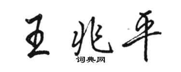 骆恒光王兆平行书个性签名怎么写