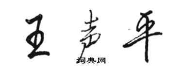 骆恒光王声平行书个性签名怎么写