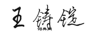 骆恒光王铸锭行书个性签名怎么写
