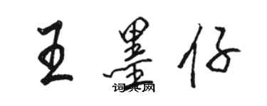 骆恒光王墨仔行书个性签名怎么写