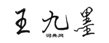 骆恒光王九墨行书个性签名怎么写