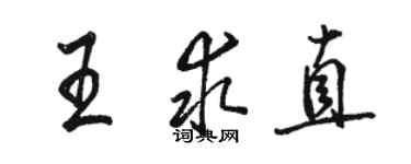 骆恒光王求直行书个性签名怎么写
