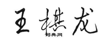 骆恒光王棋龙行书个性签名怎么写