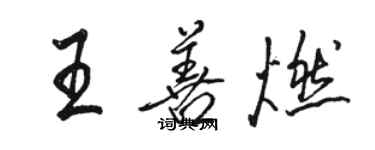 骆恒光王善燃行书个性签名怎么写