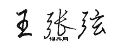 骆恒光王张弦行书个性签名怎么写