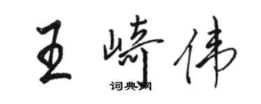 骆恒光王崎伟行书个性签名怎么写