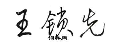 骆恒光王锁先行书个性签名怎么写