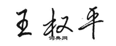骆恒光王权平行书个性签名怎么写