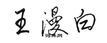 骆恒光王漫白行书个性签名怎么写