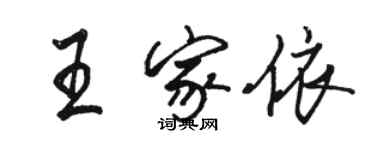 骆恒光王家依行书个性签名怎么写