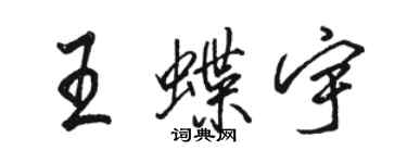 骆恒光王蝶宇行书个性签名怎么写