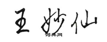骆恒光王妙仙行书个性签名怎么写