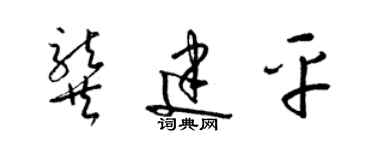 梁锦英龚建平草书个性签名怎么写