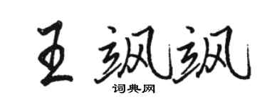 骆恒光王飒飒行书个性签名怎么写