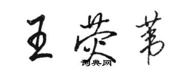 骆恒光王荧苇行书个性签名怎么写