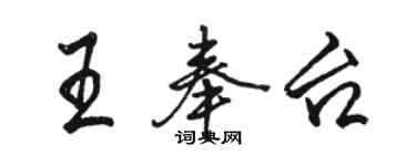 骆恒光王奉台行书个性签名怎么写