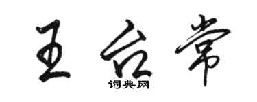 骆恒光王台常行书个性签名怎么写