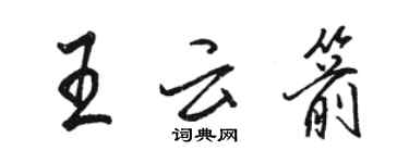 骆恒光王云箭行书个性签名怎么写