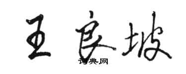 骆恒光王良坡行书个性签名怎么写