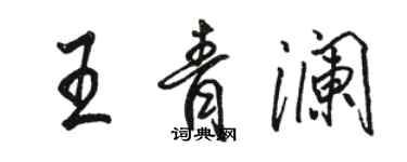骆恒光王青澜行书个性签名怎么写