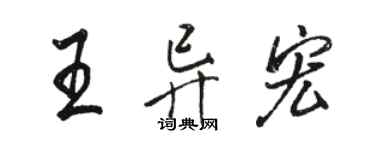 骆恒光王异宏行书个性签名怎么写