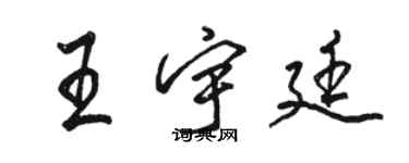 骆恒光王宇廷行书个性签名怎么写
