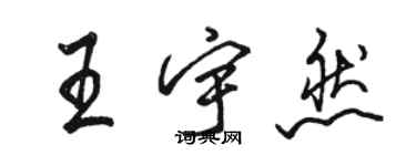 骆恒光王宇然行书个性签名怎么写